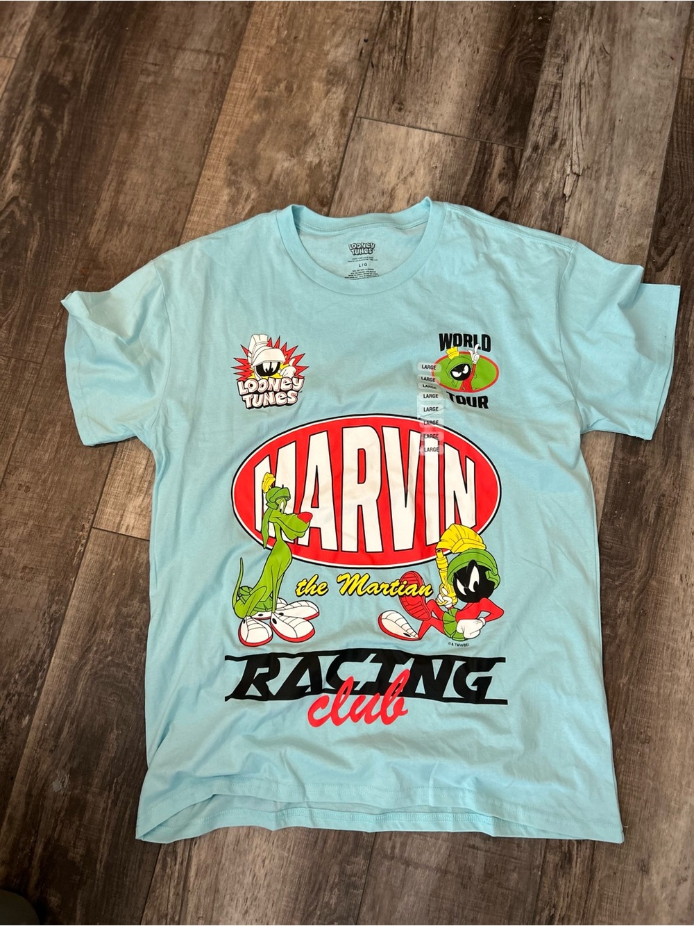 Warner Bros. Marvin the Martian Racing Club T shirt - Light Blue  Medium har2
